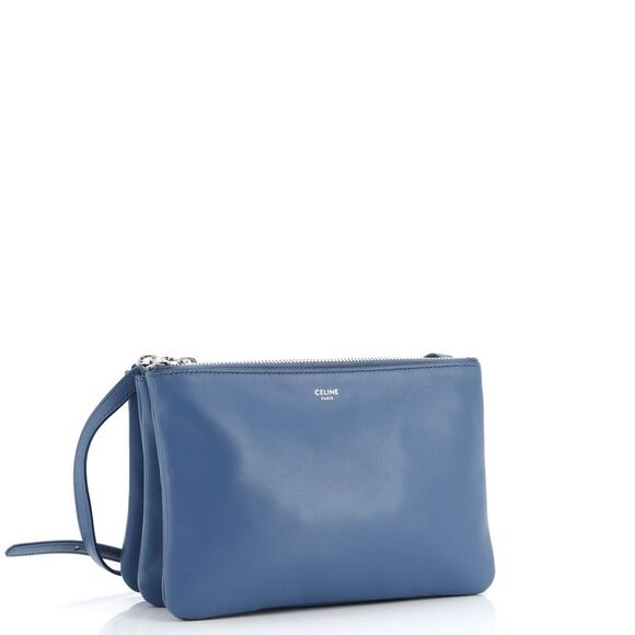 Celine Trio Crossbody Bag Leather Small Blue - Picture 2 of 7